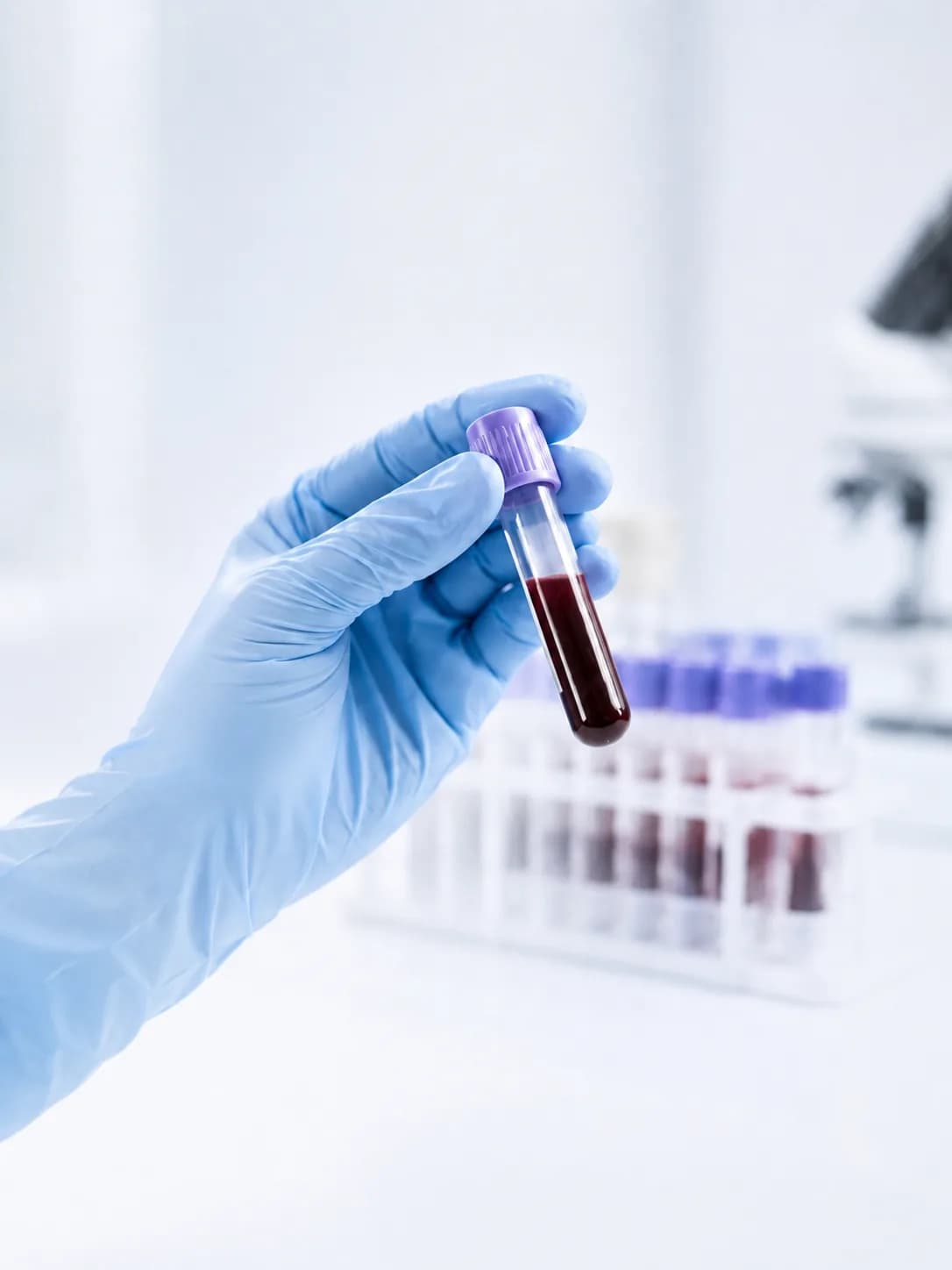 Échantillon sanguin préparé pour un bilan biologique